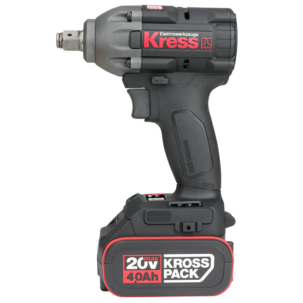 Chave de Impacto 1/2" Kress Profissional 20V KUB30.2 + 2 Baterias 4.0Ah + Carregador + Mala