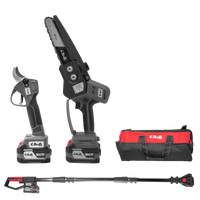 Kit Mini Motosserra/Tesoura/Cabo Extensivel a Bateria 18V 2x4Ah KawaPower KWKTM08