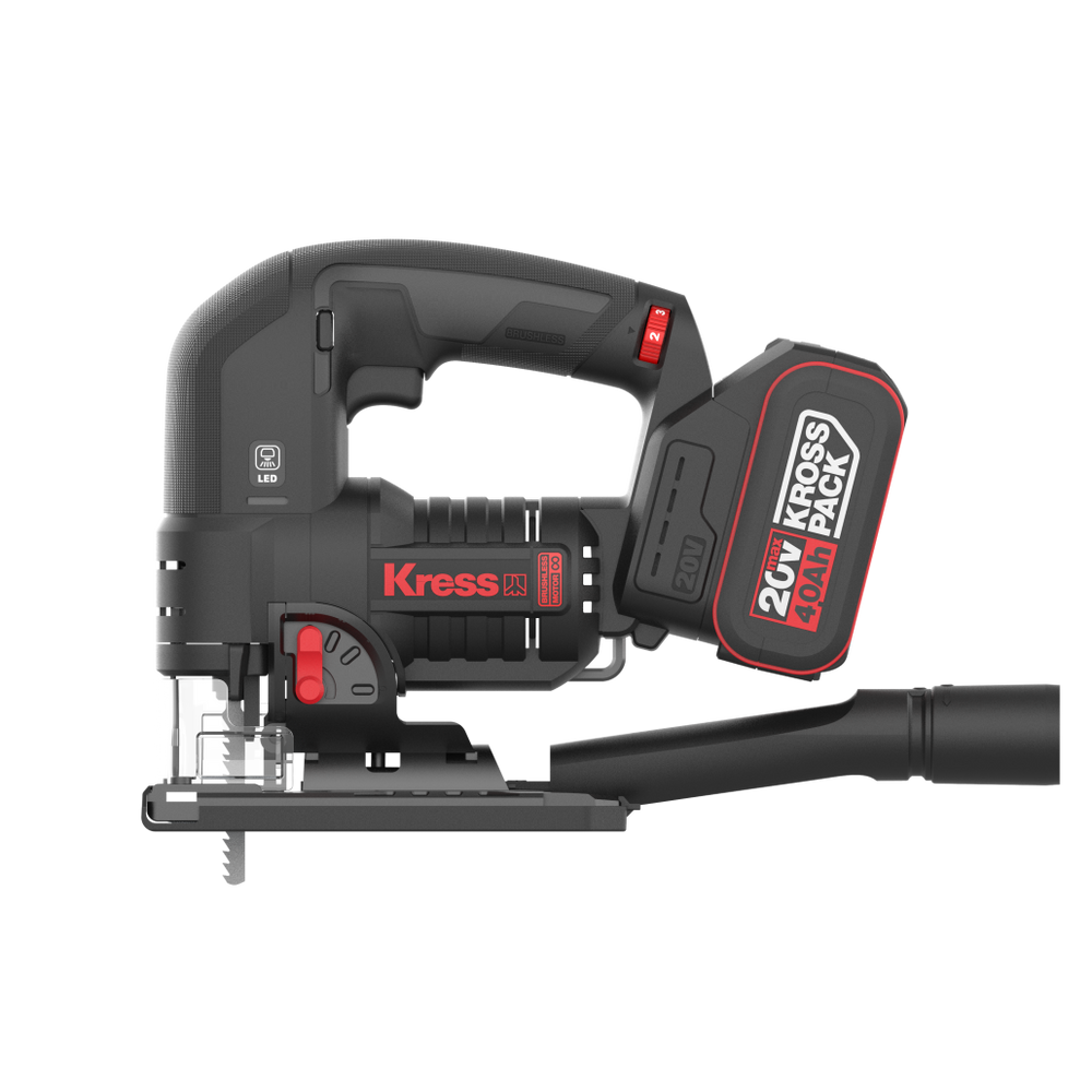 Serra Tico Tico Profissional Kress 20V Kue26 + 2 Baterias 20V 4.0Ah + Carregador + Mala