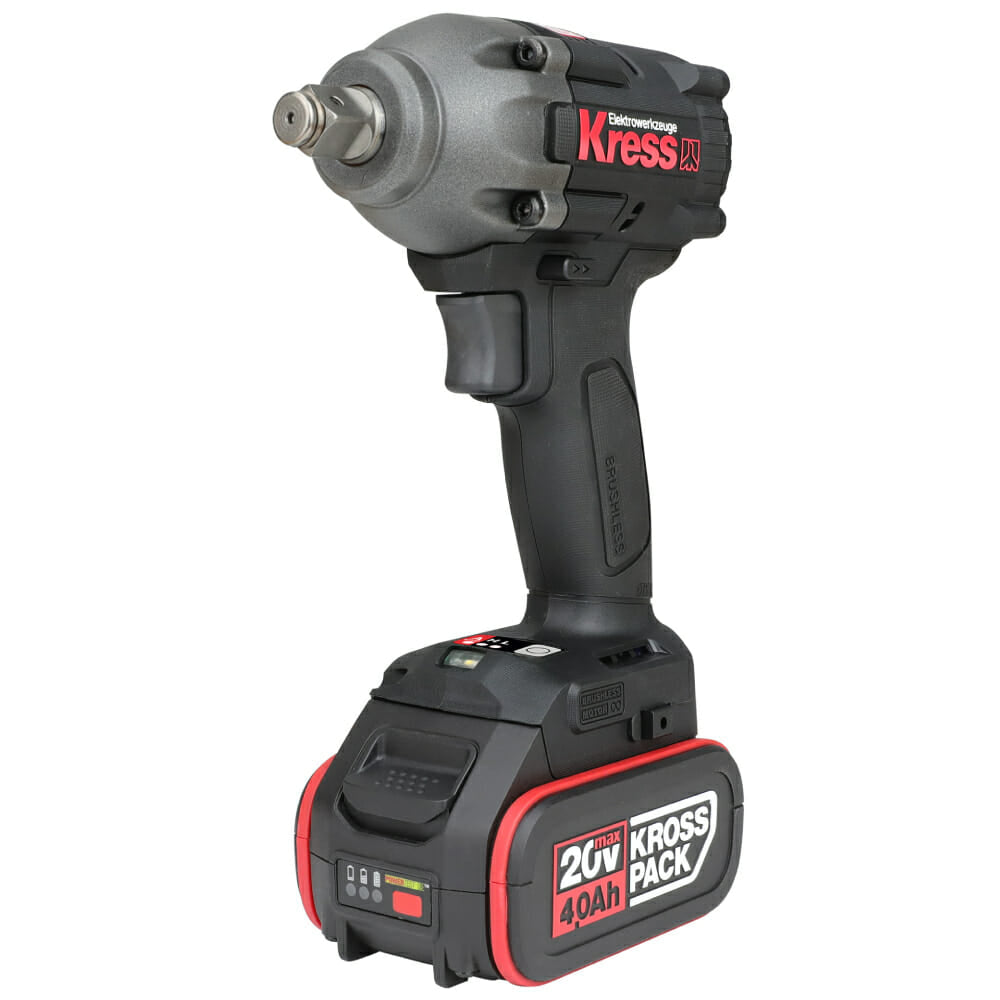Chave de Impacto 1/2 Kress Profissional 20V KUB30.2 + 2 Baterias 4.0Ah + Carregador + Mala