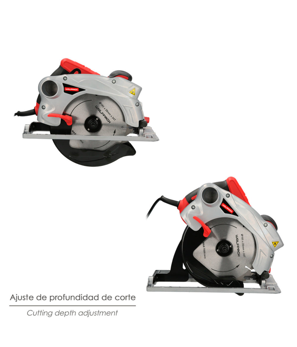 Serra Circular 1500w/185mm c/laser Wolfpack
