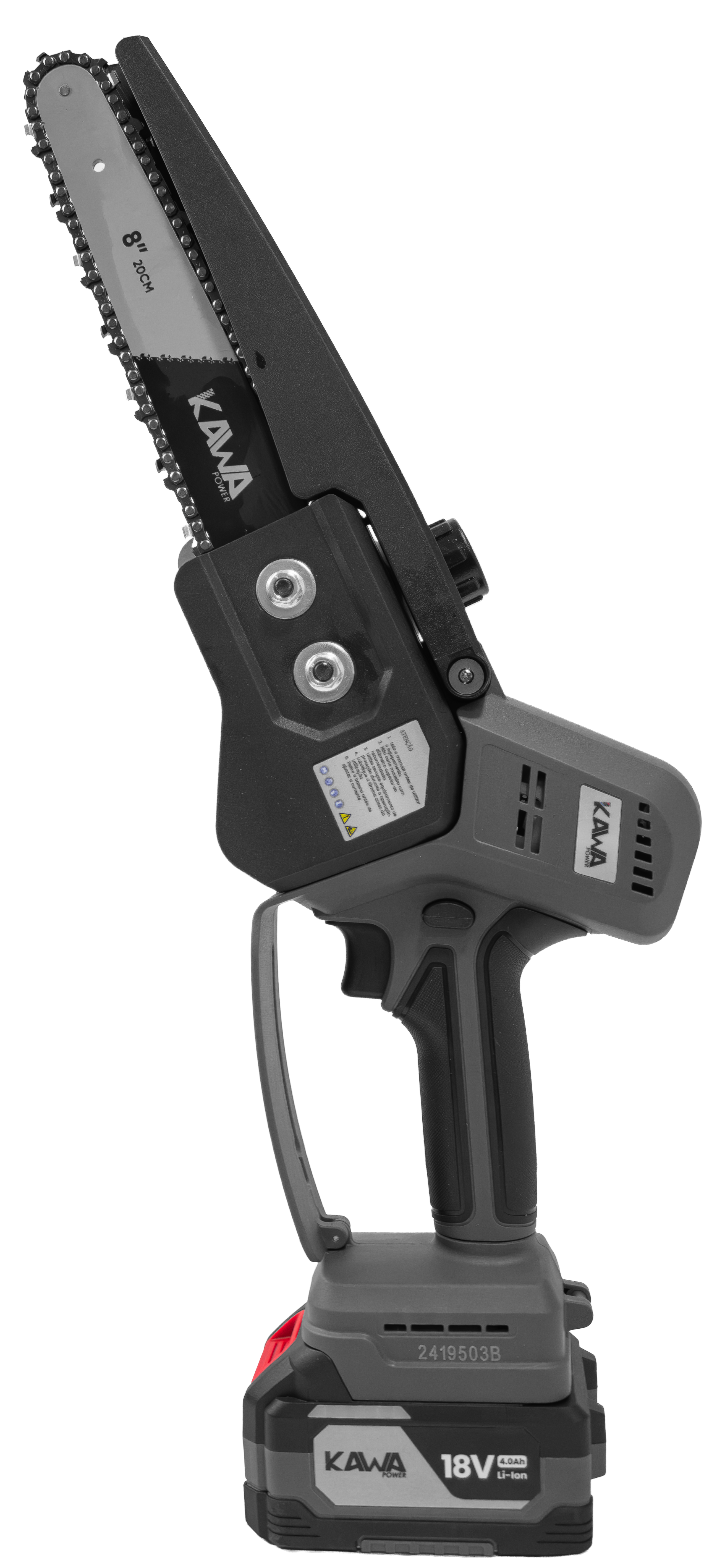 Kit Mini Motosserra/Tesoura/Cabo Extensivel a Bateria 18V 2x4Ah KawaPower KWKTM08