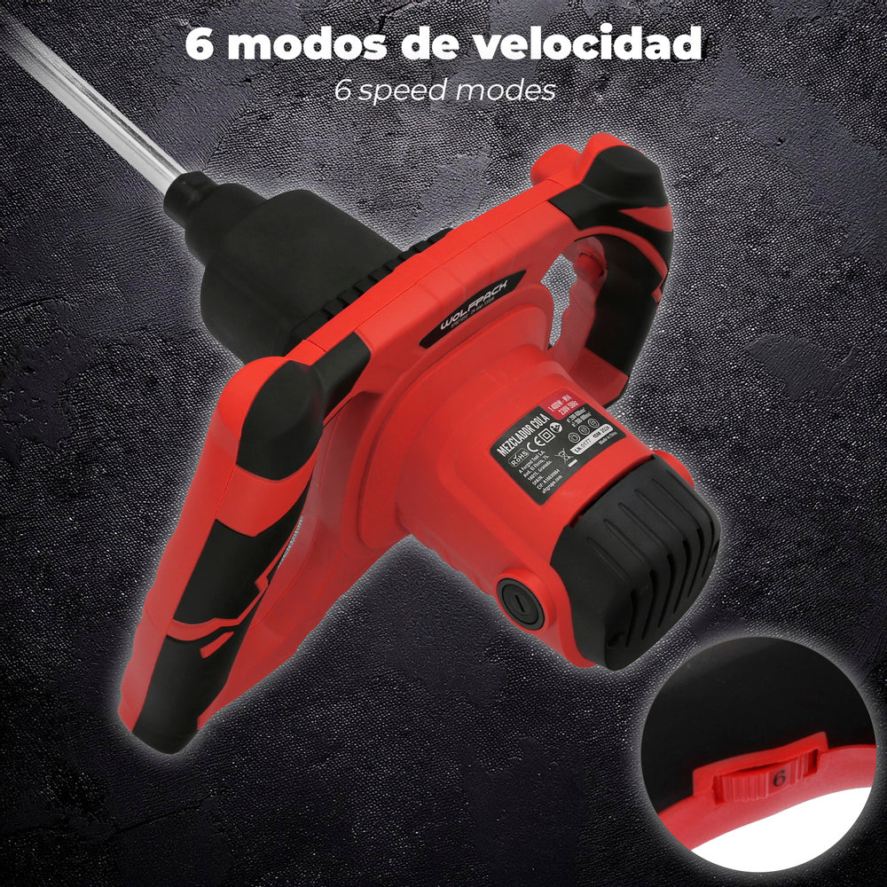 Misturador 1400W  6 Velocidades Wolfpack