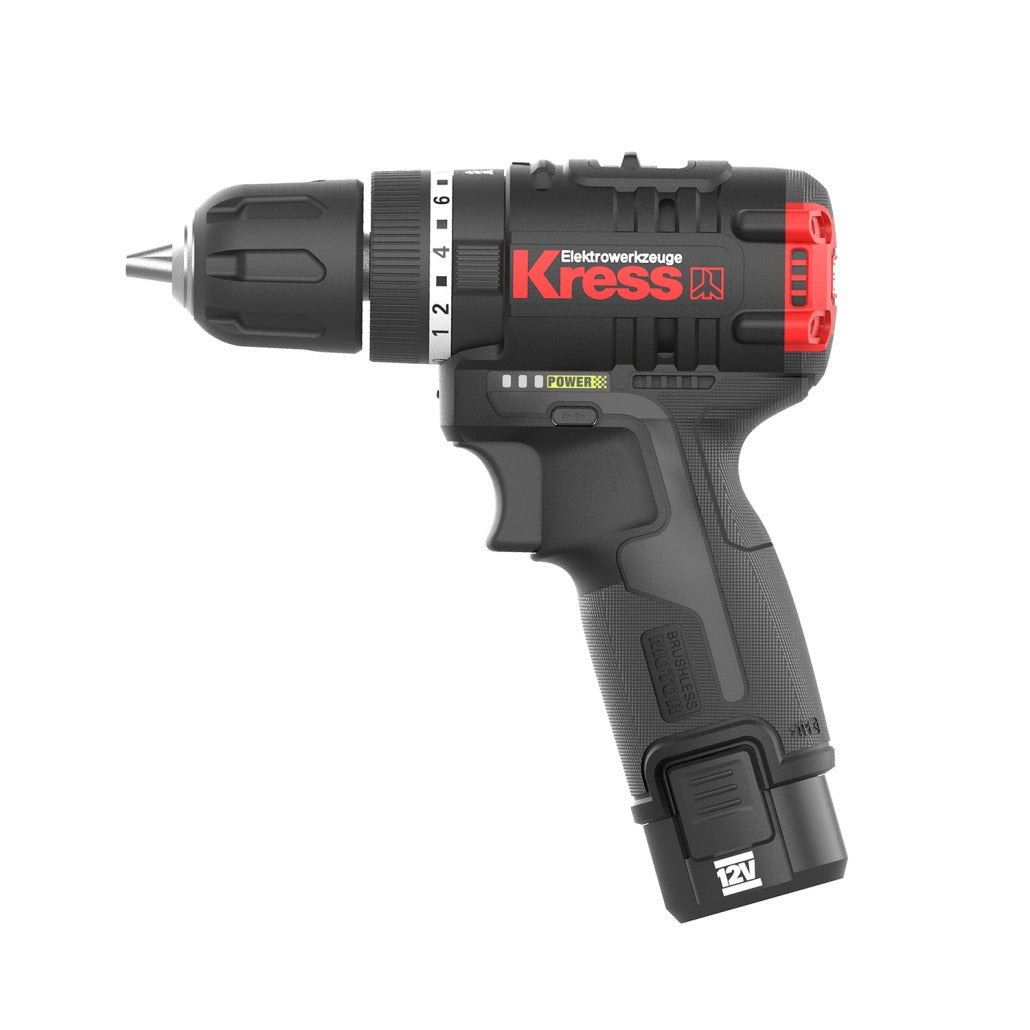 Berbequim Aparafusadora Profissional Kress 12V Kuc12 + 2 Baterias 2.0Ah + Carregador + Mala