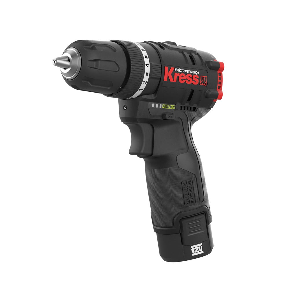 Berbequim Aparafusadora Profissional Kress 12V Kuc12 + 2 Baterias 2.0Ah + Carregador + Mala