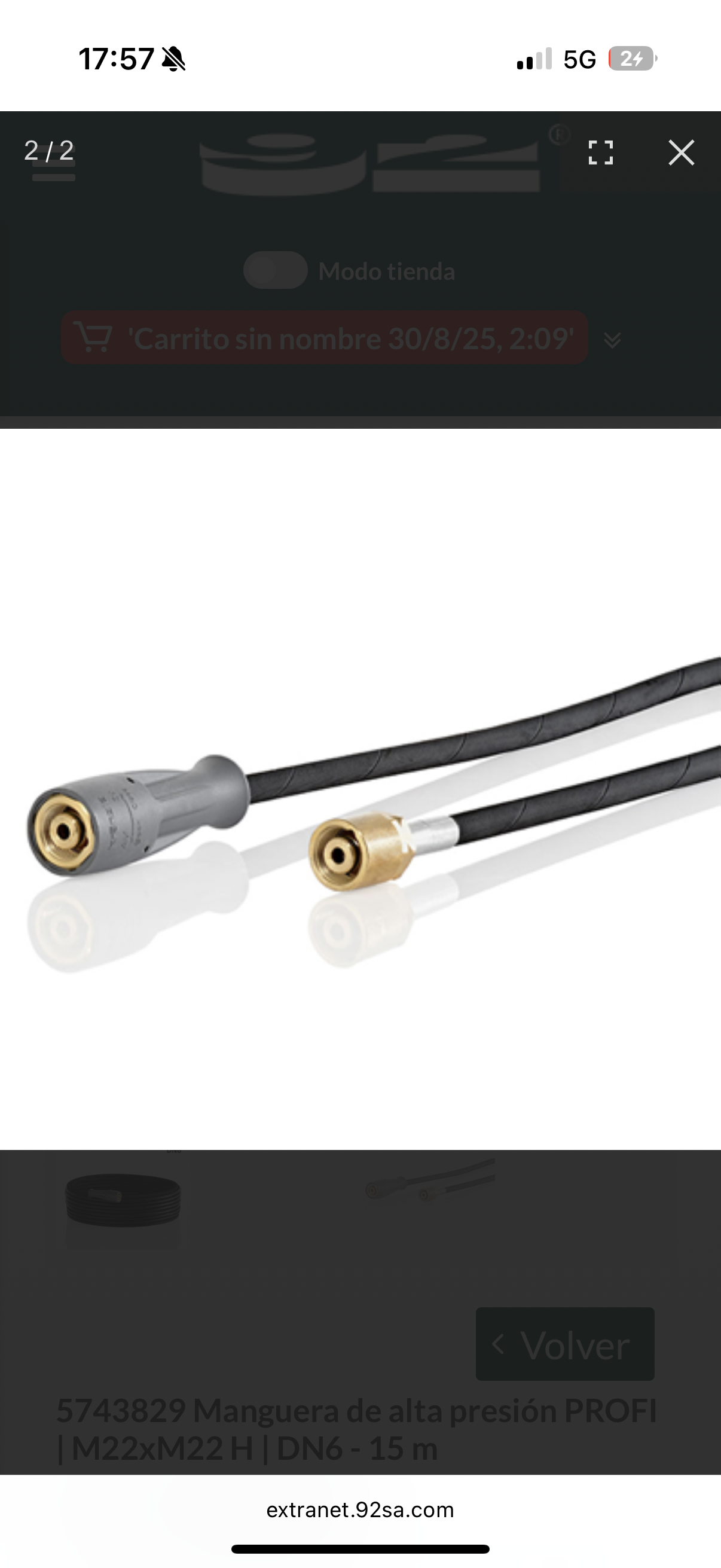 Mangueira de Alta Pressão Profi Kranzle DN6-15mt
