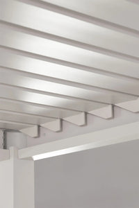 Pérgola Bioclimática em Alumínio Druvia - Cobertura Orientável 0-90º com Painel Lateral de Privacidade
