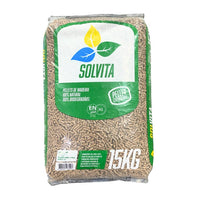 SOLVITA Pellets de Madeira 100% Natural ENplus A1 Saco 15 kg Alto Rendimento