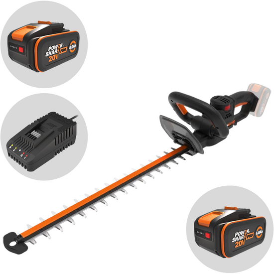 Corta Sebes Bateria 20V Worx WG263E + 1 Bateria 4,0Ah
